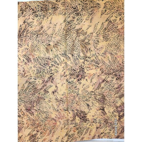 Batik Leaf Print Fabric 1 yard x 43" For Sewing Quilting & Crafting Projects 100 - Picture 3 of 4